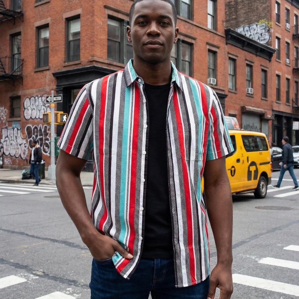Red Racer Stripe Button Ups Shirt